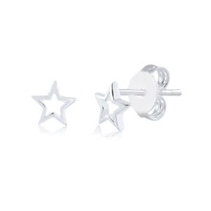 Brinco de Estrela de Prata Tam. P