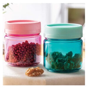 Jogo 2 Mini Potes Primavera Verão Rosa e Verde