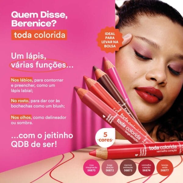 Lápis Multifuncional 3 Em 1 Laranja Verão Toda Colorida 1,2g - Imagem 4