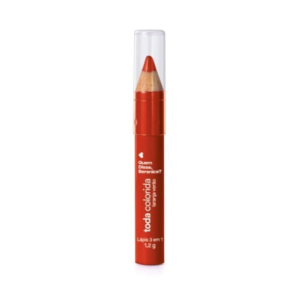 Lápis Multifuncional 3 Em 1 Laranja Verão Toda Colorida 1,2g