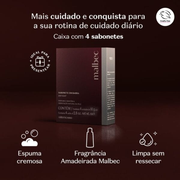 Sabonete em Barra Malbec 4x80g - Imagem 3