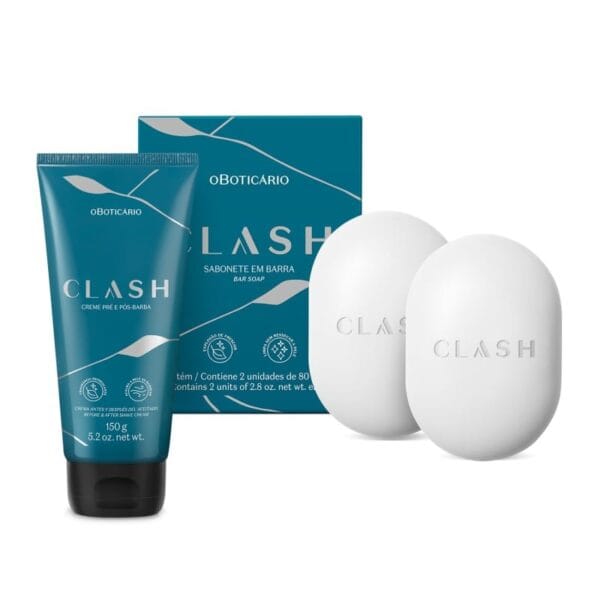 Combo Clash: Creme Pré E Pós-Barba 150g + Sabonete em Barra 2x80g