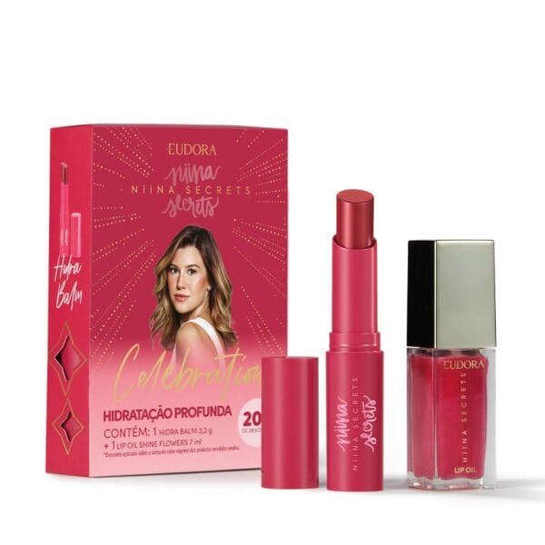Niina Secrets Celebration: Hidra Balm 3,2g + Lip Oil Shine Flowers 7ml - Imagem 3