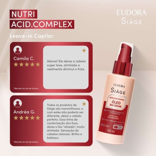 Óleo em Creme Siàge Nutri Acid.Complex 100ml - Imagem 8