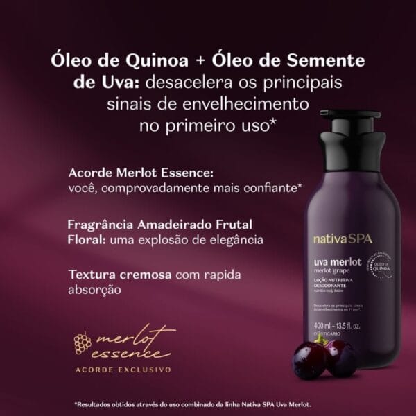 Loção Nutritiva Nativa Spa Uva Merlot 400ml - Imagem 4