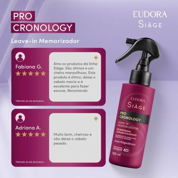 Leave in Memorizador Siàge Pro Cronology 100ml - Imagem 4