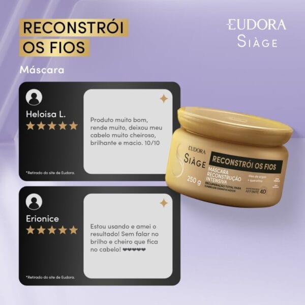 Máscara Capilar Siàge Reconstrói Os Fios 250g - Imagem 6