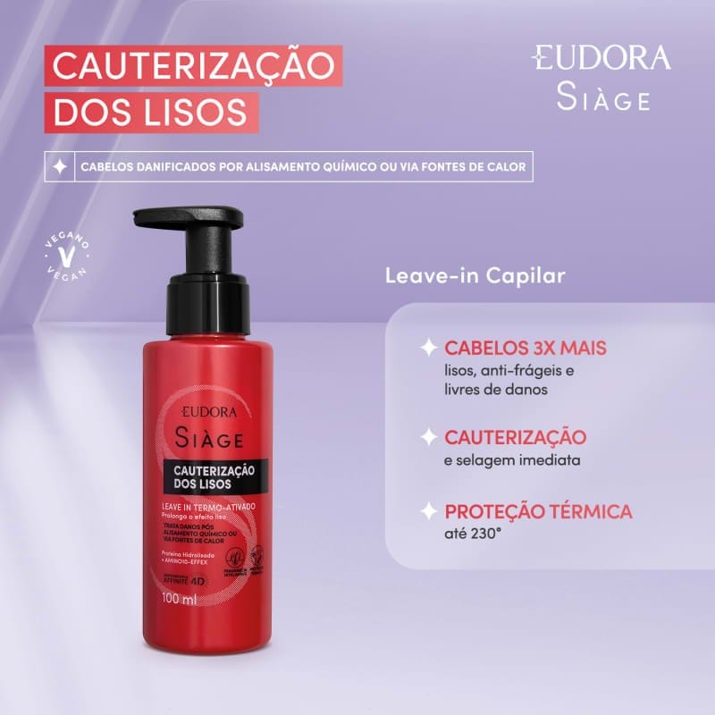 Leave-in Capilar Siàge Cauterização dos Lisos 100ml - Imagem 2