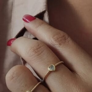 Anel Ponto de Luz Coração - Semijoia 18k - n°16