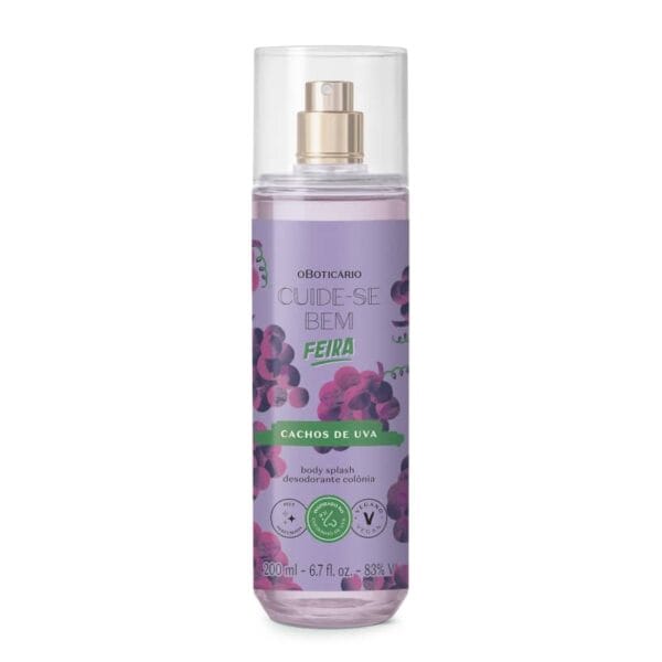 Body Splash Colônia Cuide-se Bem Feira Cachos de Uva 200ml