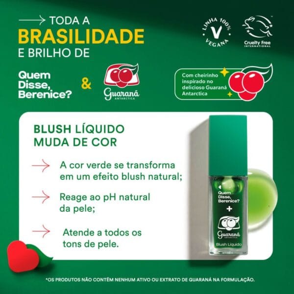 Blush Líquido Que Muda de Cor QDB Guaraná Antarctica 6,8ml - Imagem 5