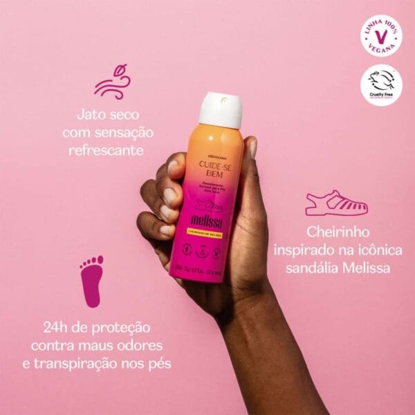 Desodorante Aerosol para Pés Cuide-se Bem Melissa 125ml - Imagem 2