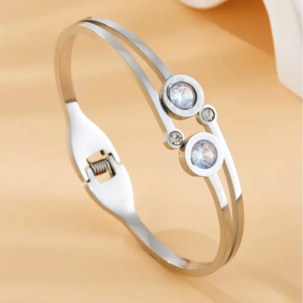 Bracelete esferas romanas em aço inoxidável