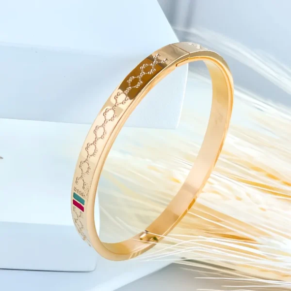 Bracelete inspiração gucci em aço inoxidável - Imagem 4
