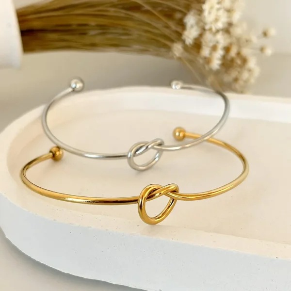 Bracelete nó em aço inoxidável