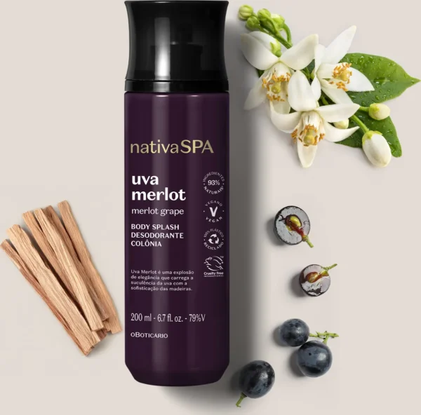 Body Splash Colônia Nativa Spa Uva Merlot - 200ml - Imagem 2