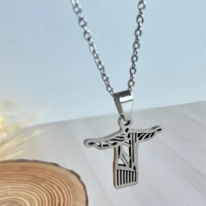 Colar Cristo Redentor em aço inoxidável