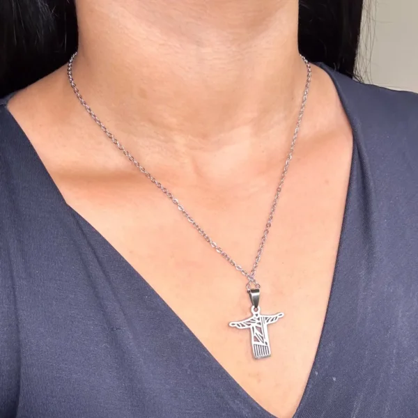Colar Cristo Redentor em aço inoxidável - Imagem 4