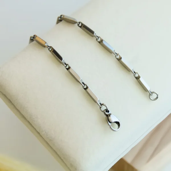 Pulseira bloco liso em aço inoxidável - Imagem 3