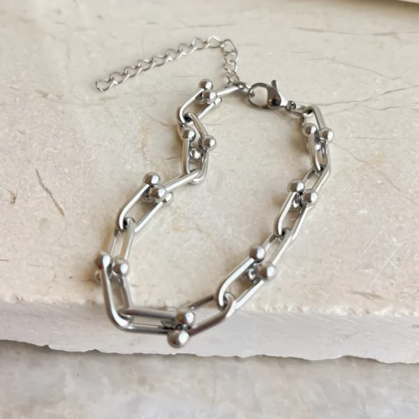 Pulseira futurista em aço inoxidável - Imagem 2