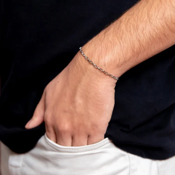 Pulseira Unissex Cadeado de Aço Inox