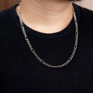 Corrente Masculina Fígaro 5x1 em Aço Inox