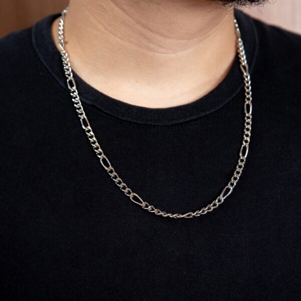 Corrente Masculina Fígaro 5x1 em Aço Inox