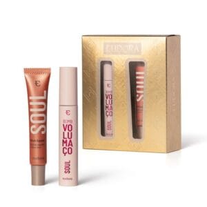 Presente de Natal Eudora Soul: Máscara De Cílios Volumaço 10g + Blush Líquido Pêssego Saudável 15ml