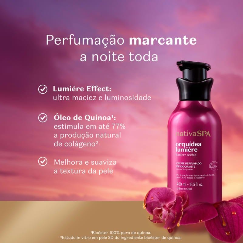 Creme Perfumado Nativa SPA Orquidea Lumière 400ml - Imagem 3