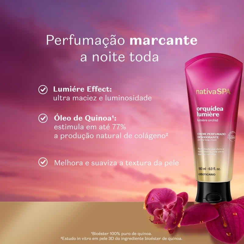 Creme Perfumado Desodorante Nativa SPA Orquídea Lumière 180ml - Imagem 2