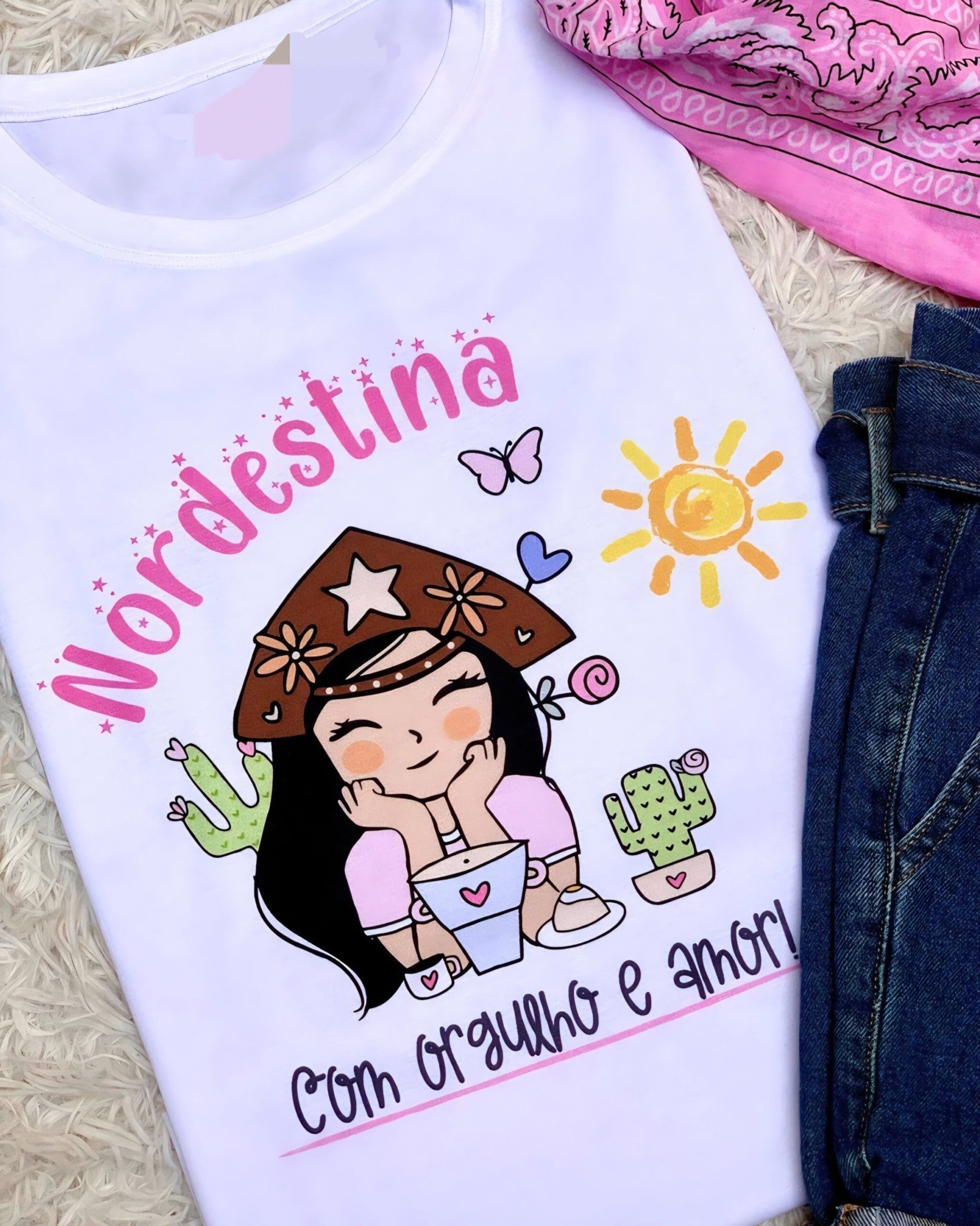 TSHIRT NORDESTINA COM ORGULHO E AMOR
