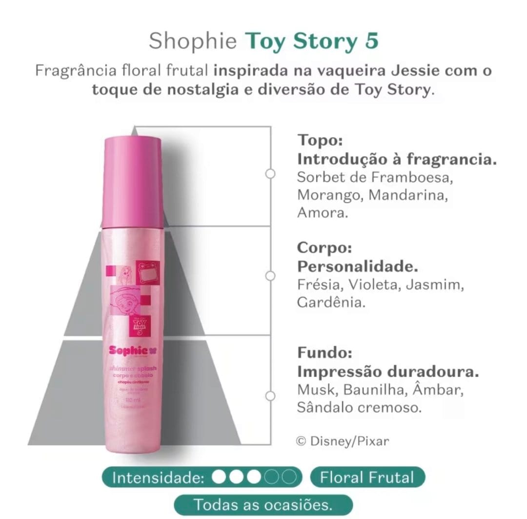 Shimmer Splash Corpo e Cabelo Sophie Toy Story 5 Chapéu Cintilante - 110ml - Imagem 4