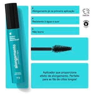 Máscara De Cílios Alongamento Resistente à Água 10g