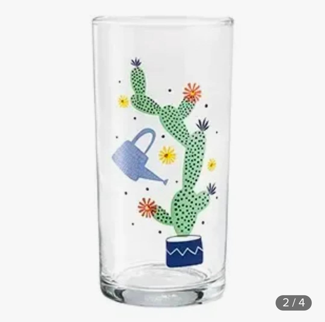 Kit 3 Copos De Vidro Coleção Cactos 300 Ml Avon