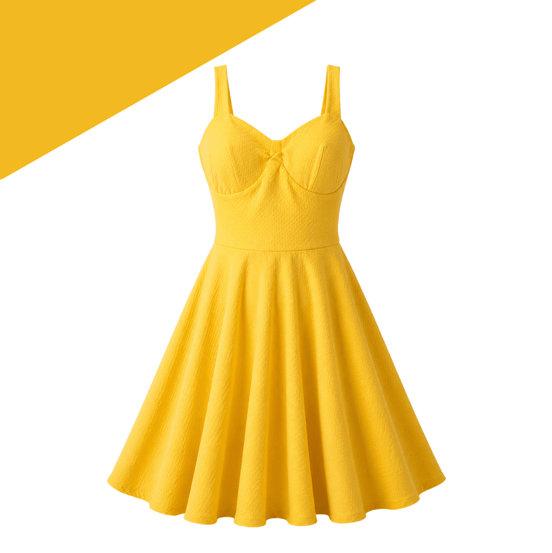 Vestido Godê amarelo